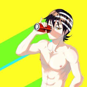 コーラを飲んでいるキッド