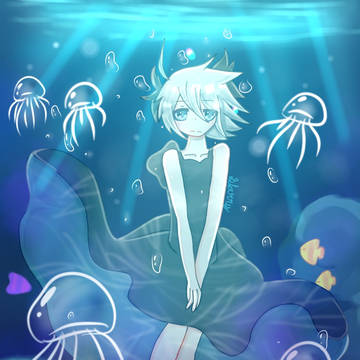 Kiibo but he's in Deep Sea girl