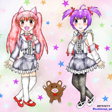 アロエ&ミューちゃんを描いてみました~(^^♪