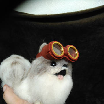 羊毛フェルトのポメラニアン