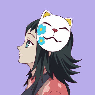 Blessed soul with a fox mask