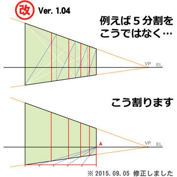 (※追記有)パースの奥行を楽に分割する方法(特に5・7分割など)