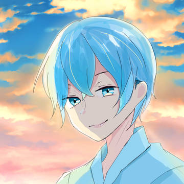 夕日に照らされたころんくん