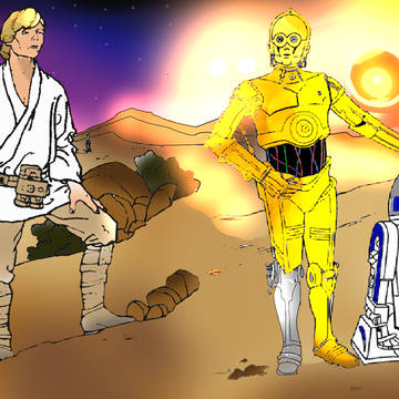 Star Wars Luke C3PO and R2D2.