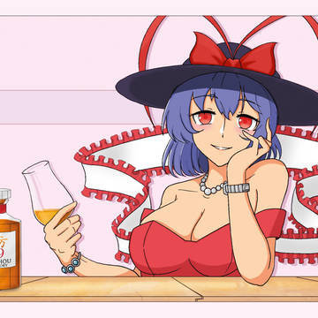 ウィスキーを飲んでいる衣玖さん