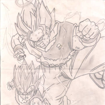 fighting Vegetta and Kakarotto
