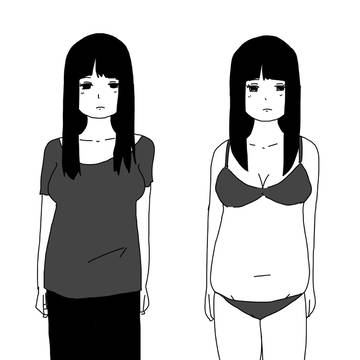 黒髪パッツンぽちゃ