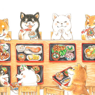 柴犬でいっぱいの定食屋さん