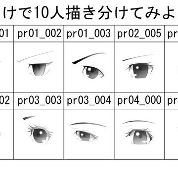 【オリキャラ】瞳だけで10人描き分けてみようか【修正版】