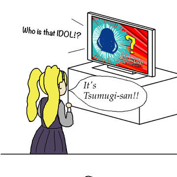 アニメを見るエミリー