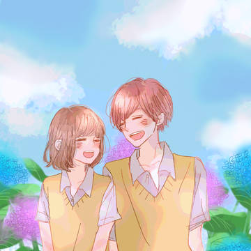 紫陽花と君