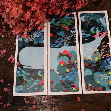 Whale bookmark set