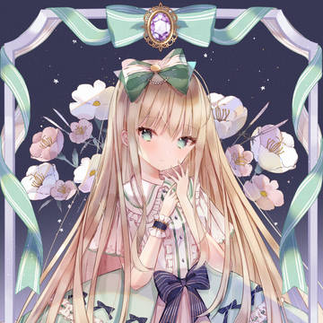 ロリータドレスと花の額縁