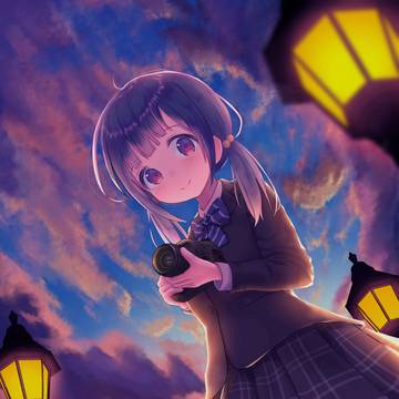 夕暮れの青