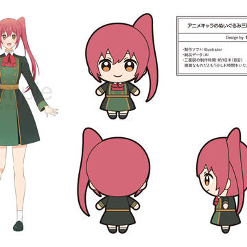 【グッズデザイン＋キャラクターデザイン】赤髪の女の子(アニメ風)