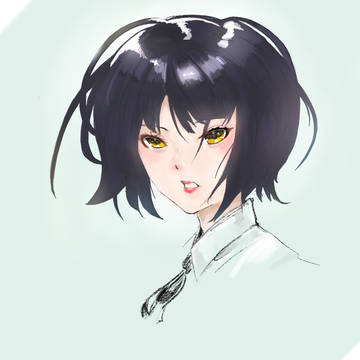 黒髪少女ポートレート