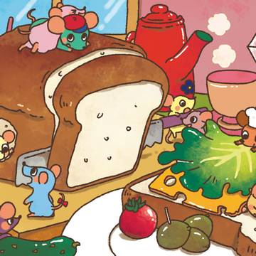 サンドウィッチを持ってピクニック