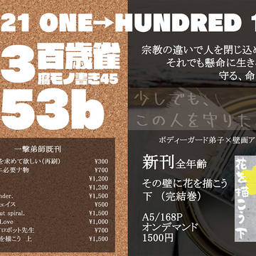 7/21 ONE→HUNDRED14 お品書き