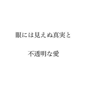 眼には見えぬ真実と不透明な愛