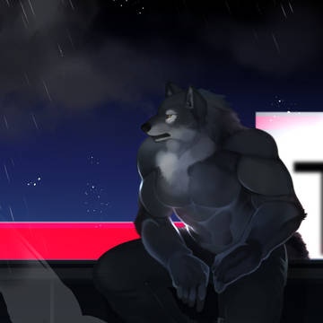 雨に狼