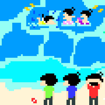 6つ子と海