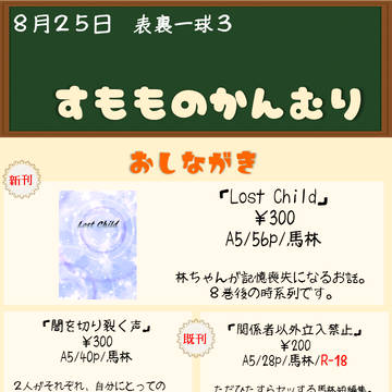 ※9/29追記【8/25 表裏一球３】お品書き