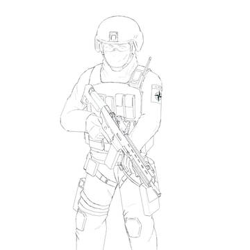 Faceless soldier