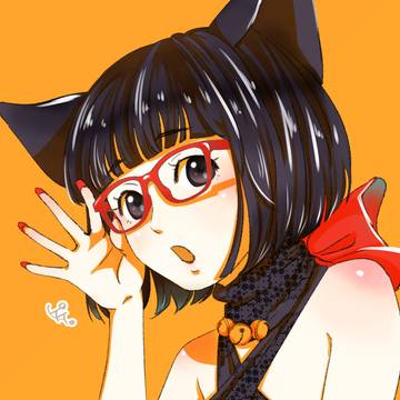 眼鏡黒猫っ娘