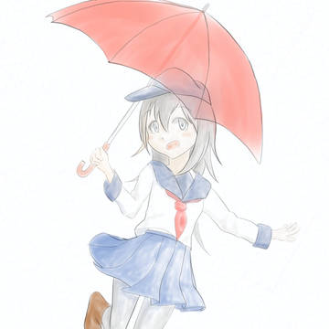 雨の日が楽しそうな暁ちゃん