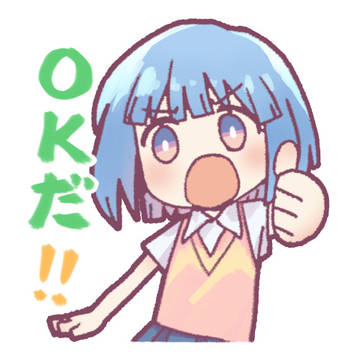 カラフルな女の子スタンプ