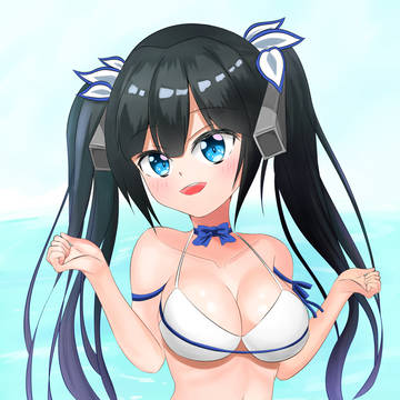 海にヘスティアと二人きりで
