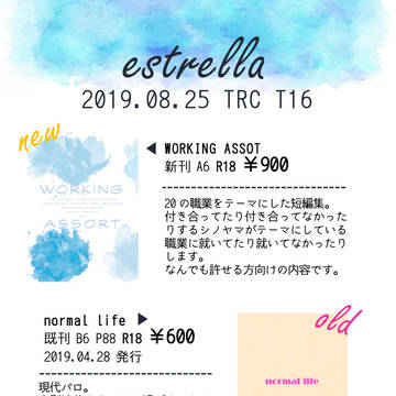 8/25「流星に願いを５」お品書き