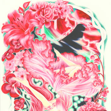 色鉛筆 「宝石タロット№16　ブラッドストーン」