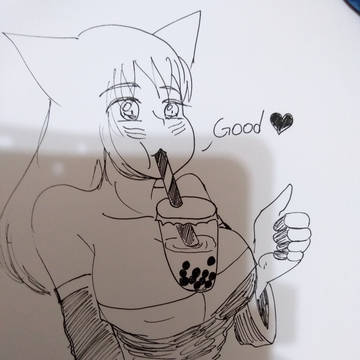 [手繪]阿璃的珍奶挑戰!!