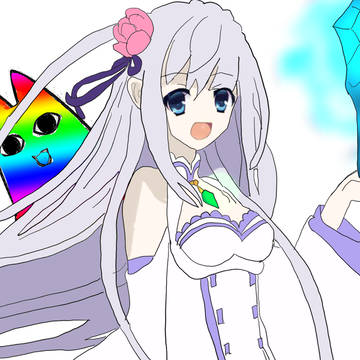 エミリアの氷とペンダント光らせてみた