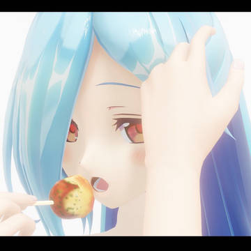 たこ焼きを食べるときに髪をかき分けるヤマトイオリ