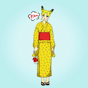 ピカピカな浴衣娘