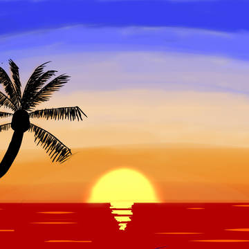 南の島の夕焼け