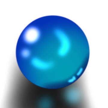 青く輝くビー玉