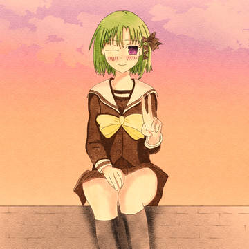夕日と亜沙先輩