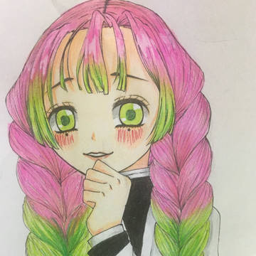 初描き！鬼滅の刃 恋柱 甘露寺蜜璃