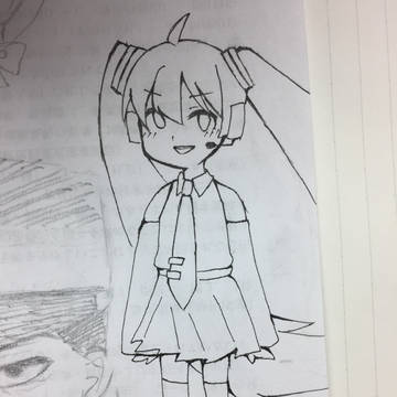 落書きの初音ミクを色塗ってみた