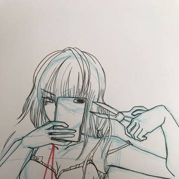 髪を切る