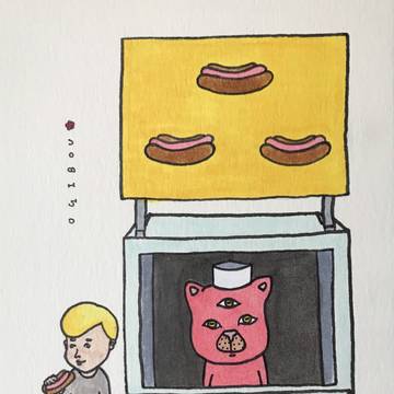 三角印のホットドッグ。