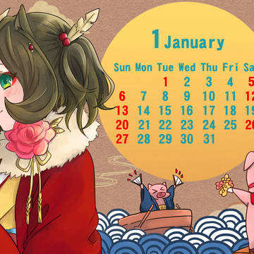 【カレンダー絵】2019 1月-9月