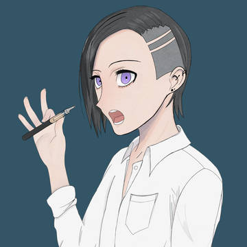 VAPEを吸うオネエの自画像