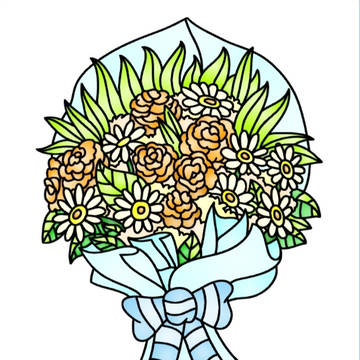 花束(塗り絵)