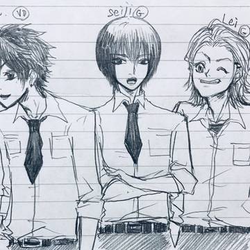 落書き 学生仲良し