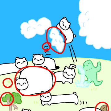 まいにちﾈｺﾁｬﾝの間違い探しの答え