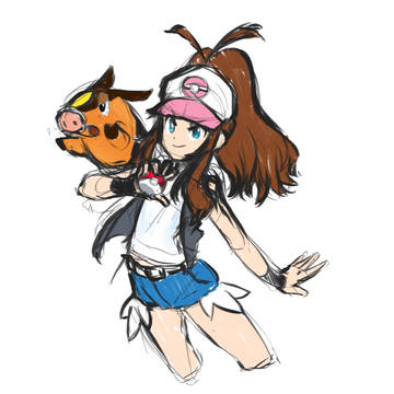 【お昼描き】ポケマスのトウコ